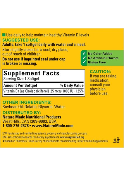 Vitamin D3 1000 Iu 300 Softgel