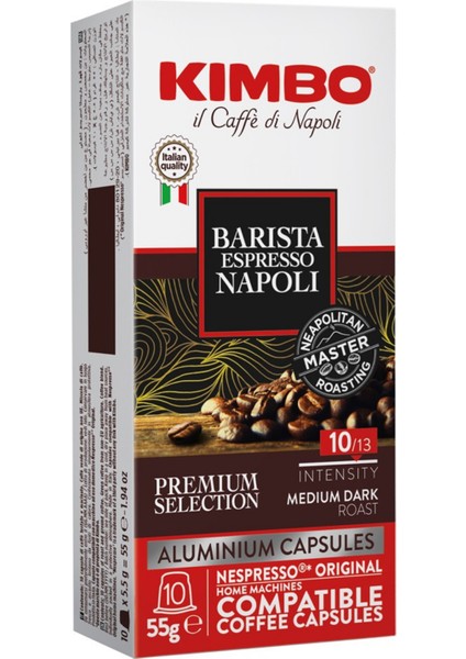 Barista Espresso Napoli Nespresso Uyumlu Kapsül Kahve (Alüminyum) (10'lu Kutuda)