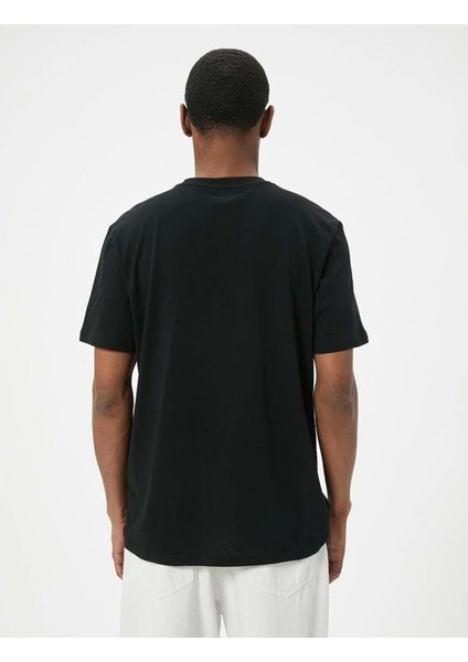 Baskılı Tişört Slim Fit Kısa Kollu Bisiklet Yaka Pamuklu - Koton - 4SAM10900HK - Siyah - Xl fırsatları