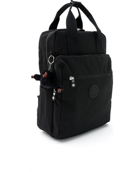 Unisex Suya Dayanıklı Krinkıl Kumaş Çok Gözlü Büyük Boy Laptop Okul ve Sırt Çantası