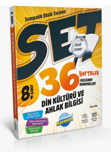 Ünlüler Karması 8. Sınıf LGS Sempatik Din Kültürü ve Ahlak Bilgisi 36 Haftalık Kazanım Denemeleri