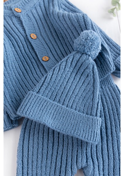 Unisex Kışlık Bebek Takımı Triko Hırka ve Bere ile 3-6 Ay Erkek Çocuklar İçin fırsatları