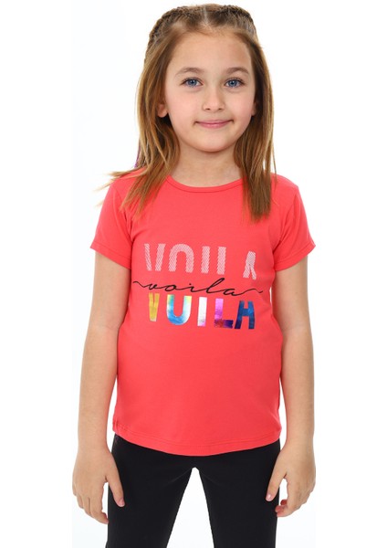 Angelos Girls Kız Çocuk Yazı Baskılı 2'li T-Shirt 3-13 Yaş ZU109