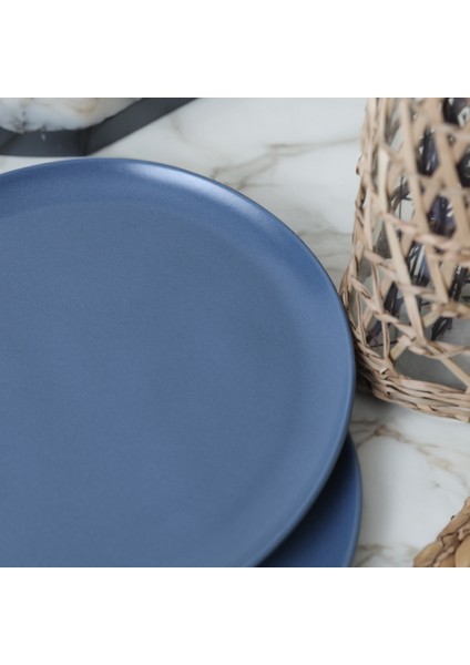 Mat Mavi Sardes Pasta Tabağı 22 cm 6 Adet 399 fırsatları