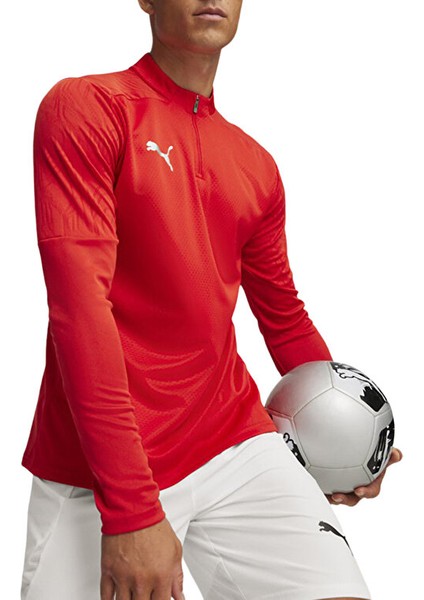 Teamfinal Training 1/4 Zip Top Erkek Futbol Antrenman Uzun Kollu Üst 65855101 Kırmızı