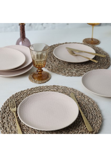 Kumlu Krem Rölyefli Pasta Tabağı 21 cm 6 Adet Q32 fiyatları