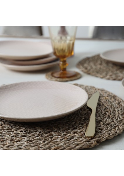 Kumlu Krem Rölyefli Pasta Tabağı 21 cm 6 Adet Q32 fırsatları