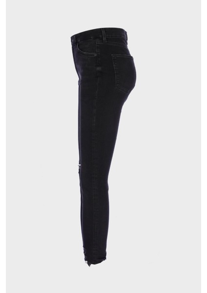 Judy Antrasit Yüksek Bel Patı Fermuarlı Dizi Yırtıklı Skinny Curve Jean Pantolon C 4521-207 fırsatları