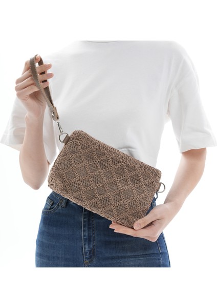 Kadın Clutch Portföy Günlük Abiye Çanta Taba