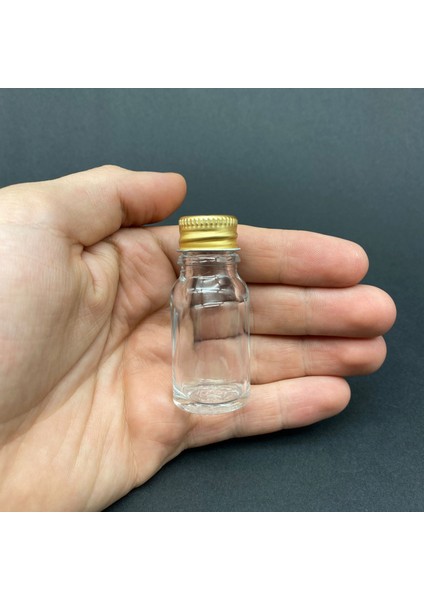 JUNİBELİW 8 Adet 10ML Gold Metal Kapak Şeffaf Mini Cam Şişe Çok Amaçlı Metal Kapaklı Shot Şişesi 8X10ML fiyatları