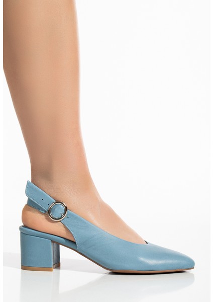 Kadın Hakiki Deri Bilekten Bağlı Toka Detaylı Topuklu Ayakkabı 2633 Klasik Mavi 41 fiyatları