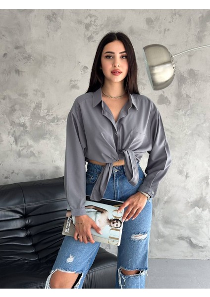 Noa&noa Kadın Oversize Tek Cep Detaylı Modal Kumaş Gömlek