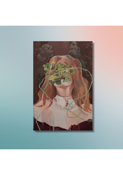 Tekli Dikey Kanvas Psikoloji Poliklinik Tablosu Kızıl Kadın modelleri