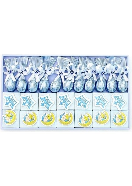 Erkek Bebek Çikolatası El Yapımı Bebek Çikolatası Kutulu (25 Adet)