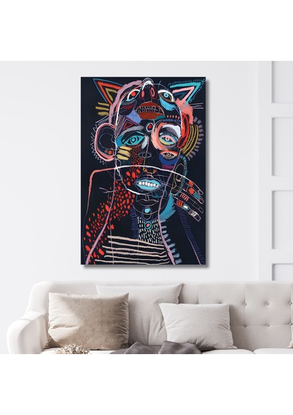 Tekli Dikey Kanvas Psikiyatri Poliklinik Tablosu Şizofreni