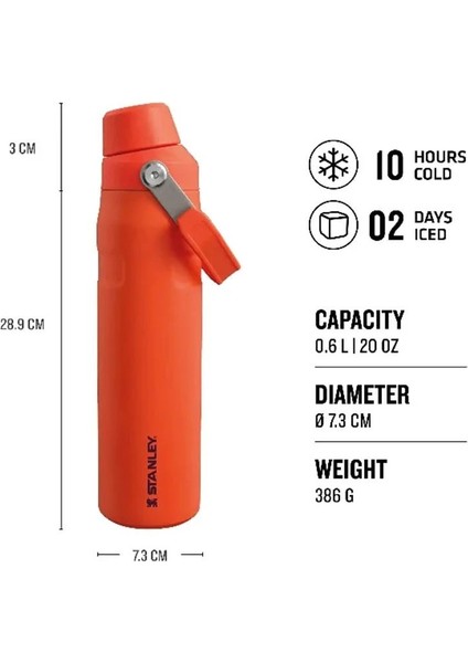 The Aerolight Iceflow Soğuk Su Termosu 0,60 Lt (20 Oz) - Tigerlily