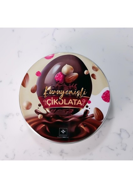 Kuruyemişli Çikolata Bitter Metal Kutu 550 gr modelleri
