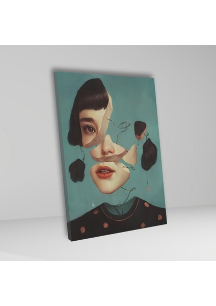Tekli Dikey Kanvas Psikoloji Poliklinik Tablosu Sürrealist Kadın fiyatları