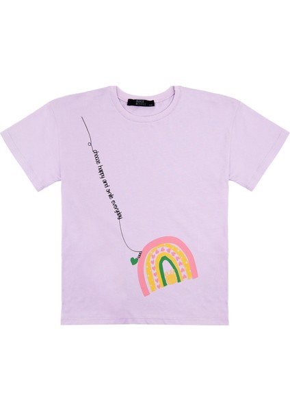 Kız Çocuk Mor Tshirt Baskılı- Wear