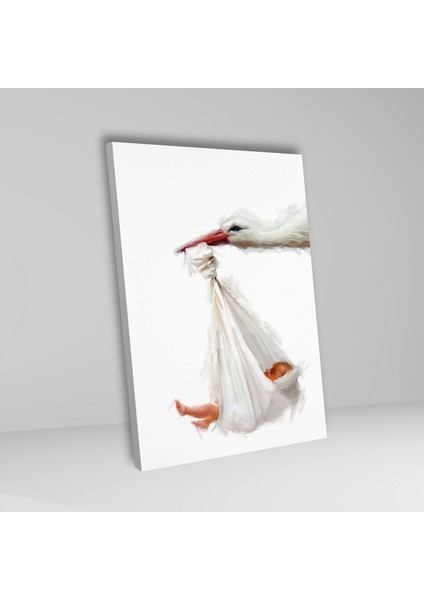 Tekli Dikey Kanvas Kadın Doğum Poliklinik Tablosu Bebek ve Leylek fiyatları