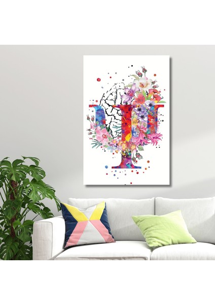 Tekli Dikey Kanvas Psikoloji Poliklinik Tablosu Psişe Sembolü