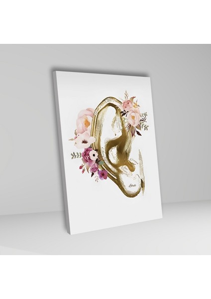 Tekli Dikey Kanvas Kbb Poliklinik Tablosu Çiçekli Dış Kulak fiyatları