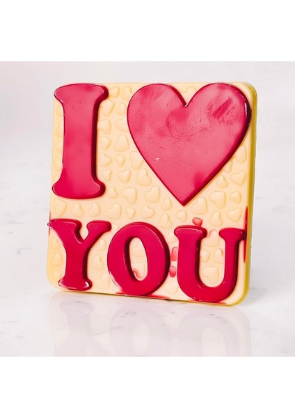 I Love You Yazılı Fildişi Tablet Çikolata
