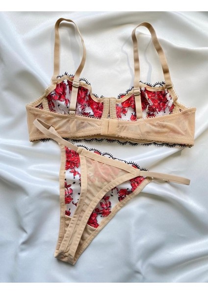 Thrill Bra Blandet Krem Çiçekli Balenli Sütyen Bralet Külot Takım Henüz Yorum Yazılm