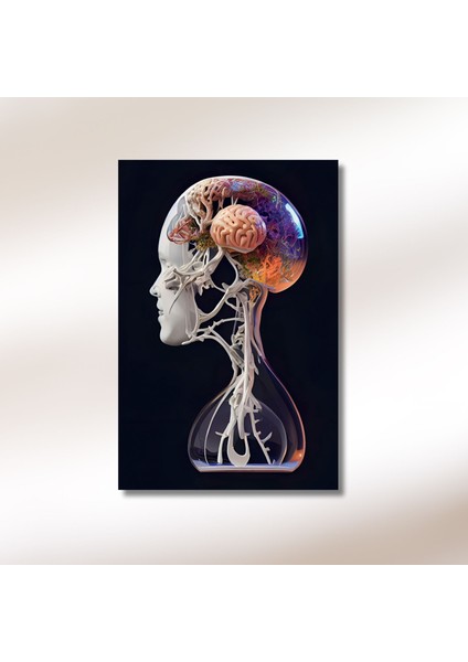 Tekli Dikey Kanvas Beyin Cerrahi Poliklinik Tablosu Saydam Kafa modelleri