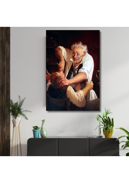 Tekli Dikey Kanvas Diş Poliklinik Tablosu Ironik Dişçi Görseli