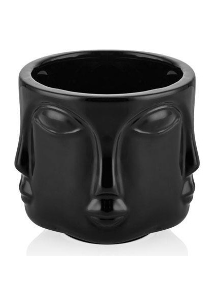 Havelka Suratlı Parlak Sıyah Dekoratıf Buyuk Boy 11.5X11.5X10.5 cm (36)
