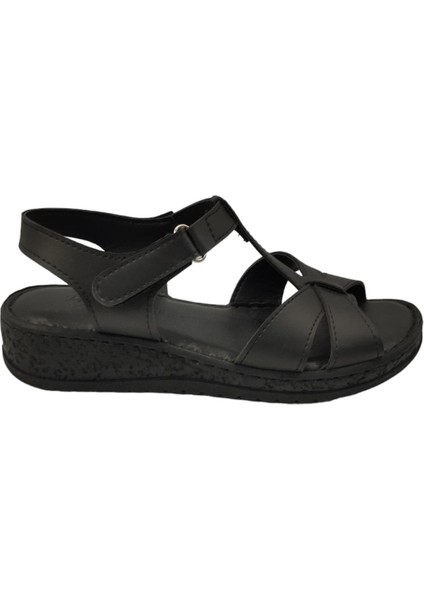 242252Z Ortopedik Comfort Taban Cırtlı Kadın Sandalet Ayakkabı