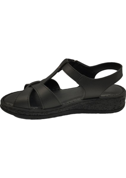 242252Z Ortopedik Comfort Taban Cırtlı Kadın Sandalet Ayakkabı