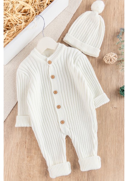Şapkalı Unisex Kışlık Bereli Bebek Tulum