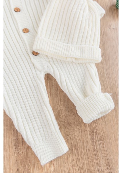 Şapkalı Unisex Kışlık Bereli Bebek Tulum