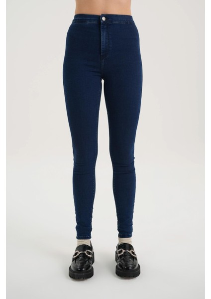 Janie Yüksek Bel Koyu Mavi Cepsiz Jegging Jean Pantolon C 4520-044 fiyatları