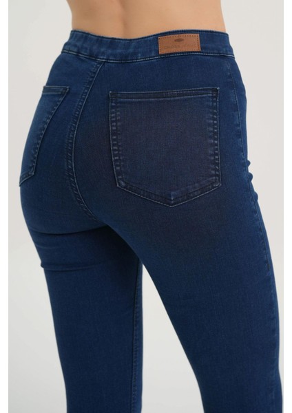 Janie Yüksek Bel Koyu Mavi Cepsiz Jegging Jean Pantolon C 4520-044 indirimleri