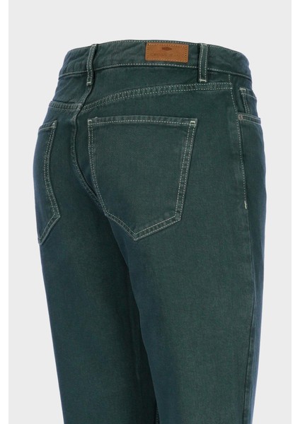 Ariana Koyu Yeşil Yüksek Bel Fermuarlı Mom Fit Jean Pantolon C 4525-123 modelleri