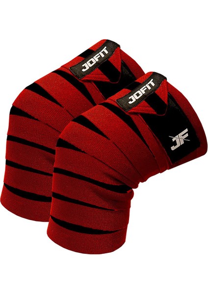 Knee Wraps / Diz Bandajı - 2'li Paket - Kırmızı-Siyah