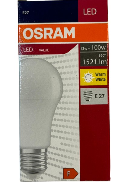 13W (100W) 2700K (Sarı Işık) E27 Duylu LED Ampul