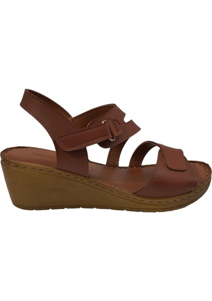 242368Z Ortopedik Comfort Taban Cırtlı Kadın Sandalet Ayakkabı