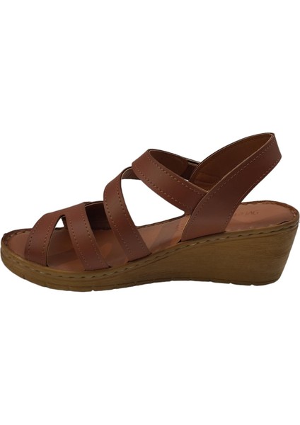 242368Z Ortopedik Comfort Taban Cırtlı Kadın Sandalet Ayakkabı