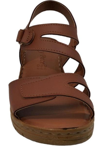 242368Z Ortopedik Comfort Taban Cırtlı Kadın Sandalet Ayakkabı