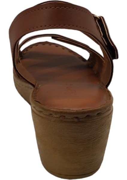 242368Z Ortopedik Comfort Taban Cırtlı Kadın Sandalet Ayakkabı