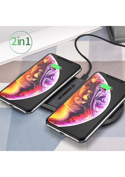 FXN-A35 15W 2in1 Ios Androıd iPhone Samsung Uyumlu Kablosuz Hızlı Şarj Standı