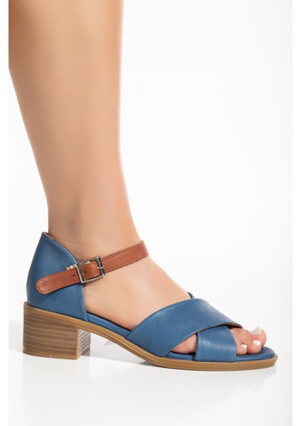 Kadın Deri Önü Çapraz Bilekten Bağlı Sandalet 2890 Sandalet Wıshes/kot 40 fiyatları