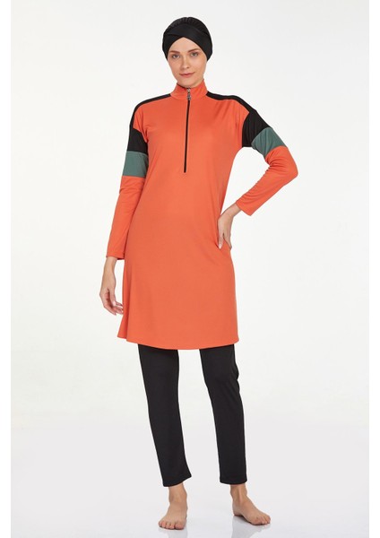 Likralı Tam Kapalı Tesettür Mayo Merlın 9241 Tarçın fiyatları