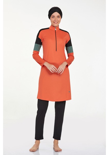 Likralı Tam Kapalı Tesettür Mayo Merlın 9241 Tarçın modelleri