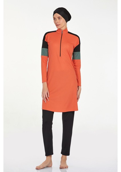 Likralı Tam Kapalı Tesettür Mayo Merlın 9241 Tarçın fırsatları