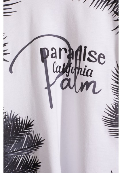 Siyah Paradise Yazılı Palmiyeli Erkek Çocuk Şortlu Takım 18937